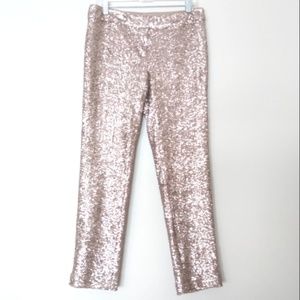 Gorgeous Ann Taylor Gold Sequin Party Pants Sz 4